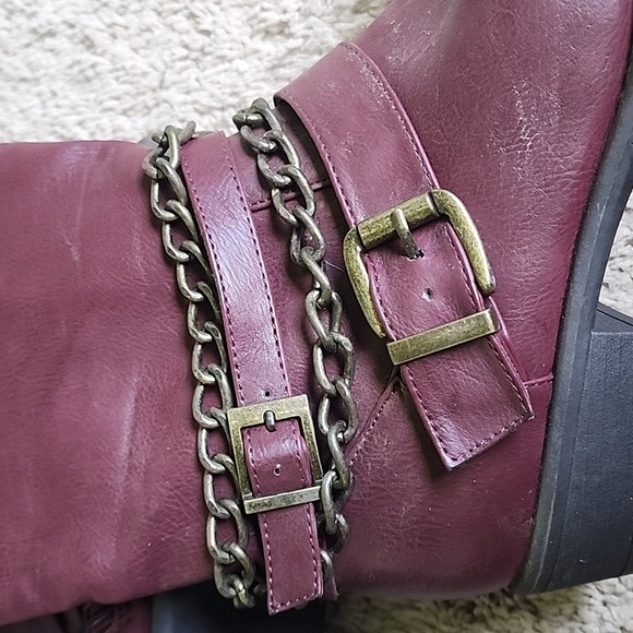 Long Maroon Boots - Picture 2 of 6